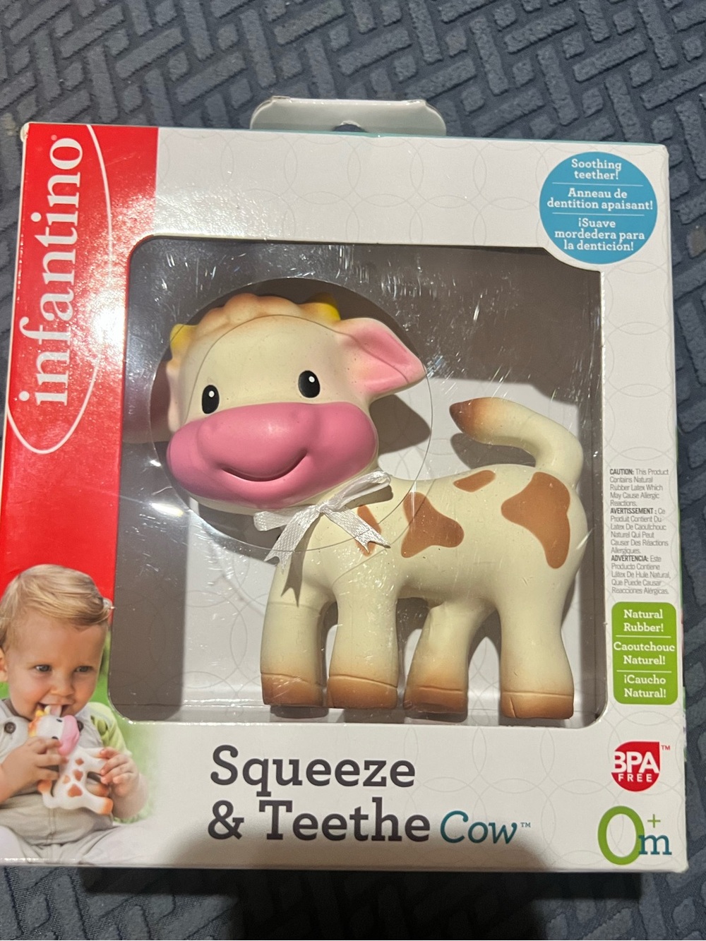Infantino Squeeze and Teethe Cow, NEW